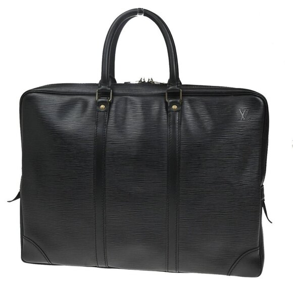 LOUIS VUITTON Porte Documents Voyage Briefcase Hand Bag Epi Black M54472 67EE792 - Picture 1 of 16